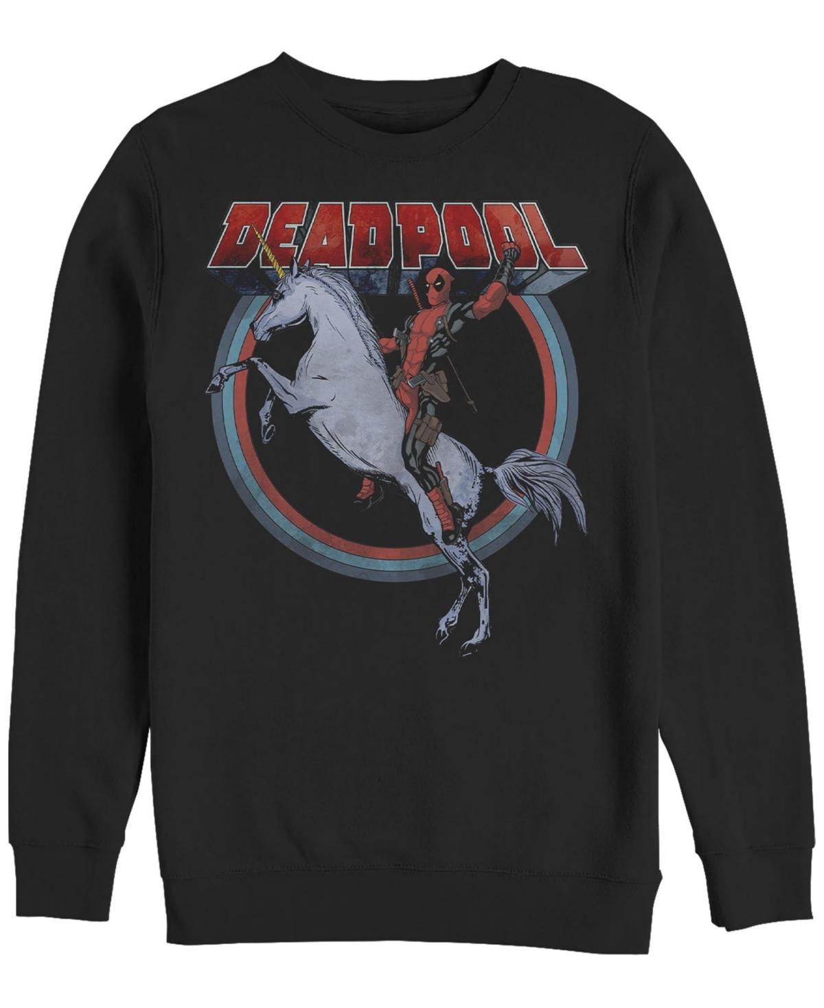 Men's Marvel Deadpool Riding Unicorn Graphic Fleece, Size: Small, Black Product Image