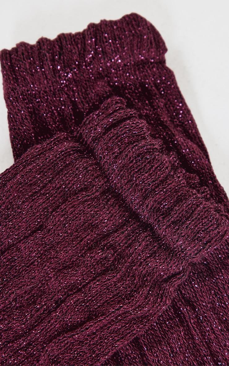 Burgundy Glitter Slouchy Sock Product Image