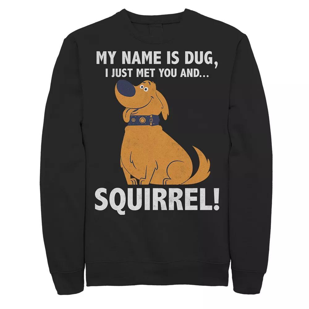 Mens Disney Pixar Up My Name is Dug Squirrel Sweatshirt, Men's, Size: XL, Black Product Image