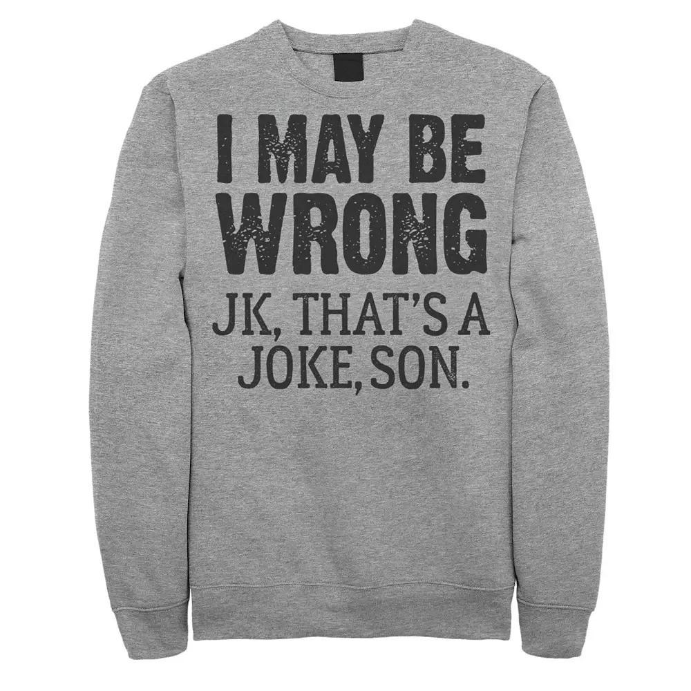 Men's Fifth Sun Not Wrong Sweatshirt, Size: XXL, Athletic Grey Product Image