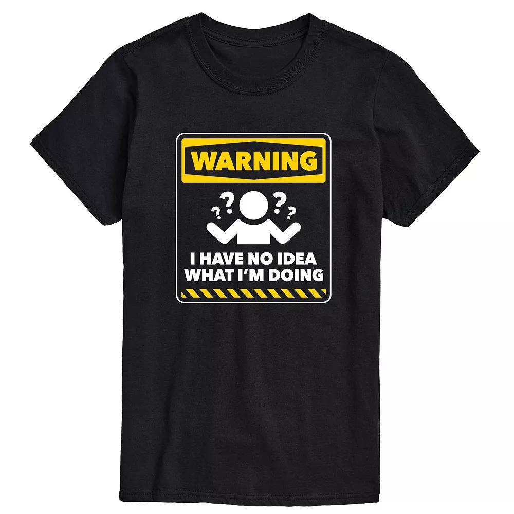 Men's Warning No Idea Tee, Size: XXL, Black Product Image