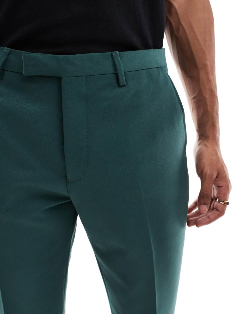 Twisted Tailor Buscot skinny suit pants in forest green - part of a set Product Image