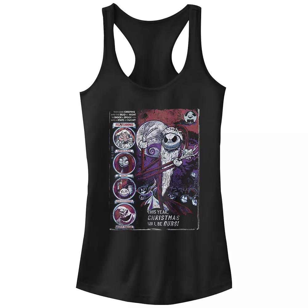 Disney's The Nightmare Before Christmas Characters Comic Book Cover Juniors' Racerback Tank Top, Girl's,  Product Image