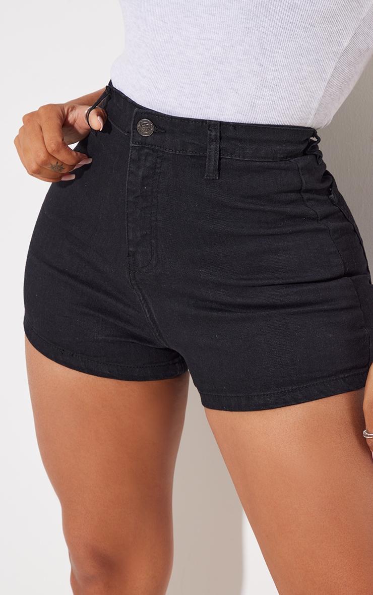 Shape Black Disco Denim Mini Shorts Product Image