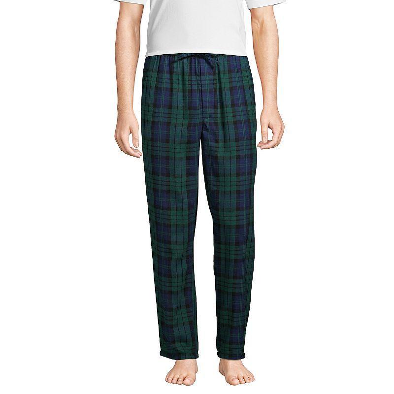 Men's Lands' End Flannel Pajama Sleep Pants, Size: Large, Deep  Blue Product Image