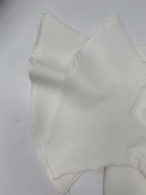 A-Line Flared Sleeves Shiny Solid Color Split-Joint Square-Neck Maxi Dresses Product Image