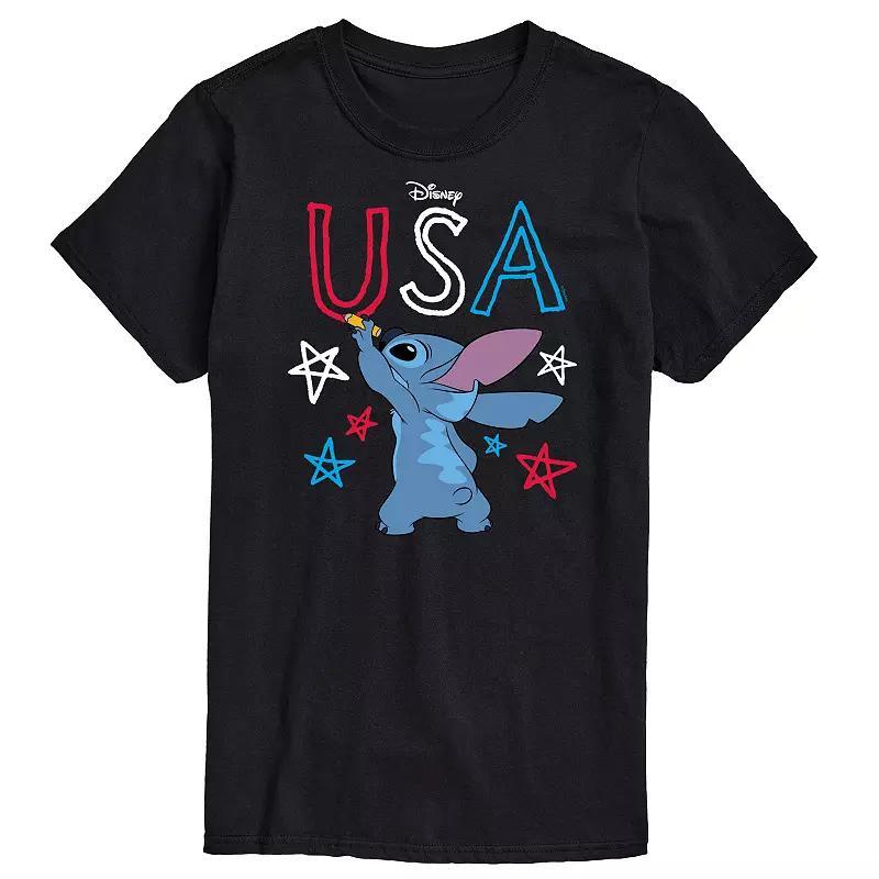 Disneys Lilo and Stitch Mens USA Stitch Crayon Graphic Tee Product Image