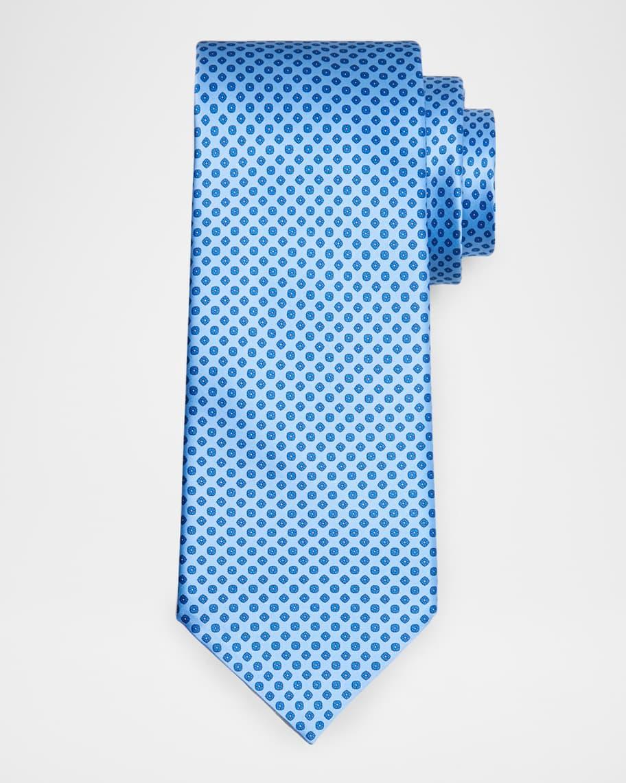 Men's Micro-Geometric Silk Tie Product Image