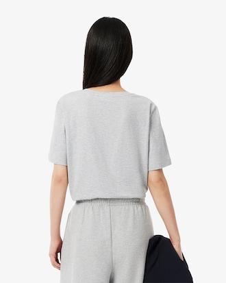 Relaxed Fit Soft Cotton V Neck T-shirt Product Image