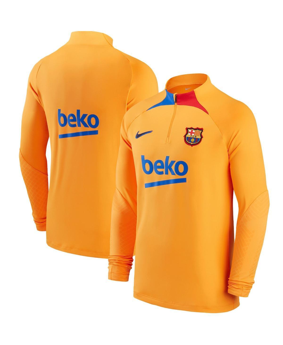 Mens Nike Orange Barcelona 2021/22 Strike Drill Raglan Quarter-Zip Long Sleeve Top Product Image