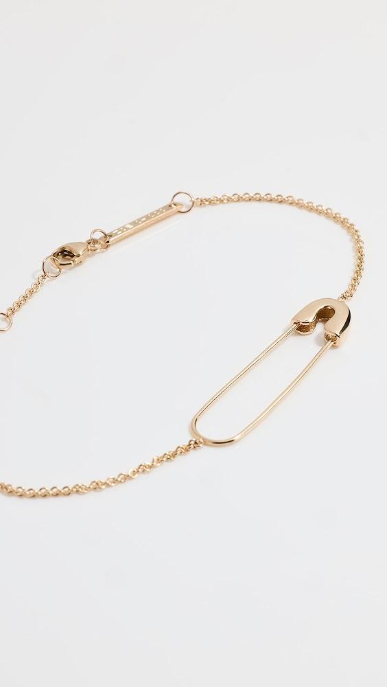 Zoe Chicco 14k Gold Safety Pin Bracelet | Shopbop Product Image