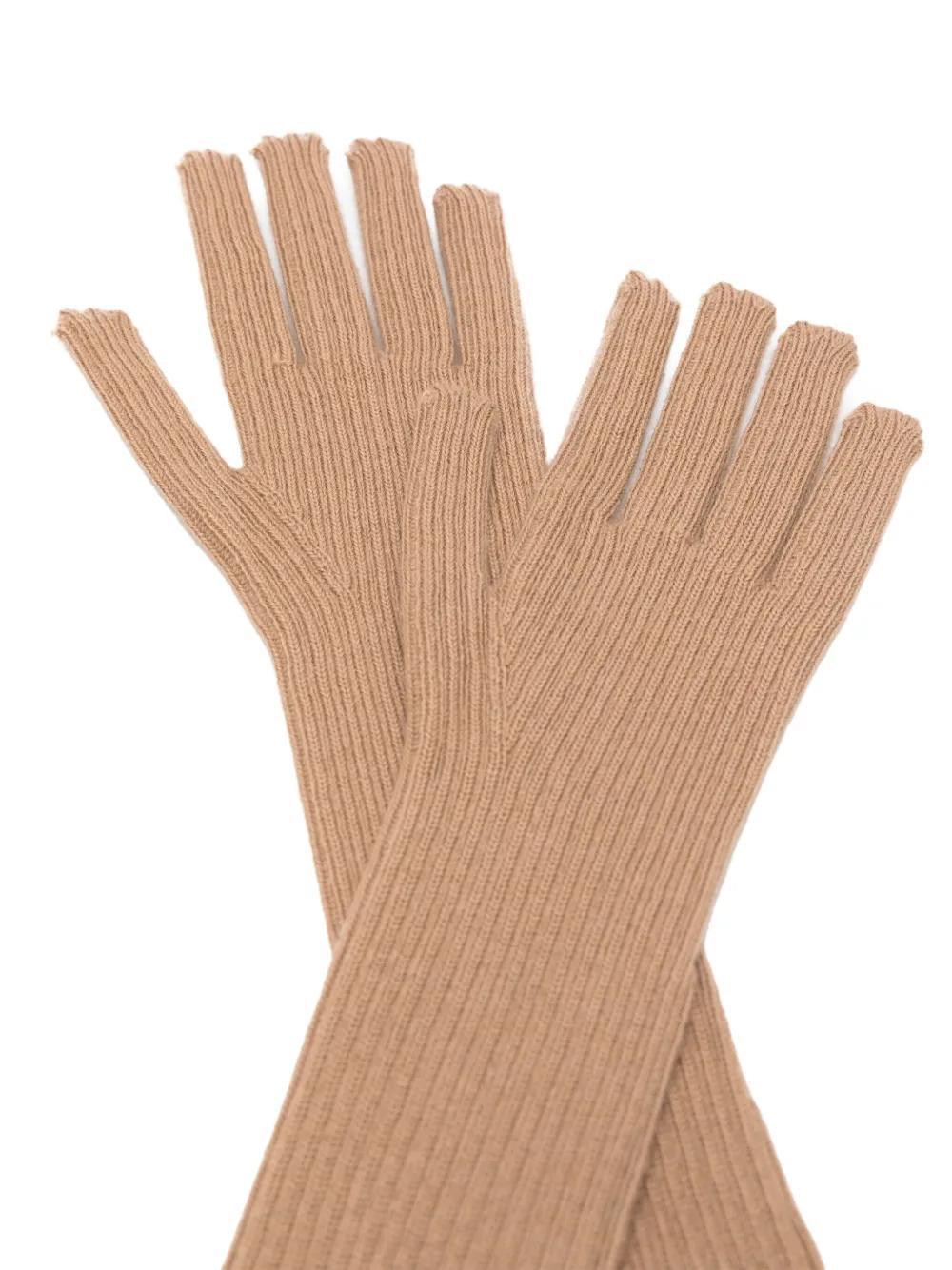 DOLCE & GABBANA Extra-long Cashmere-blend Gloves In Neutrals Product Image