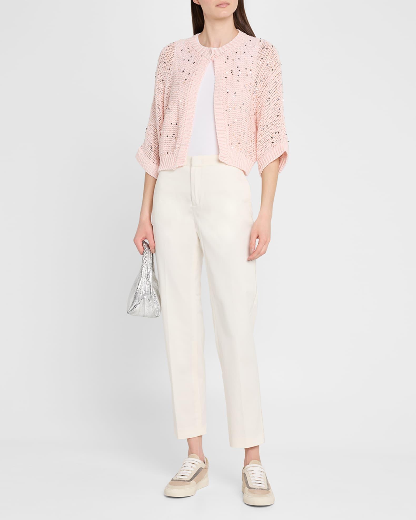 Cropped Cotton Gabardine Trousers Product Image