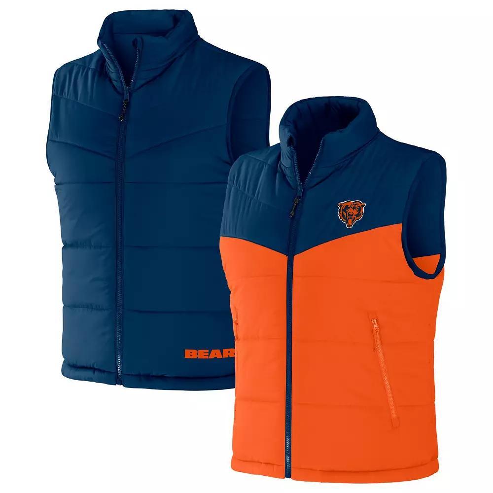 Men's NFL x Darius Rucker Collection by Fanatics Navy Chicago Bears Colorblocked Full-Zip Vest, Size: Small, Blue Product Image