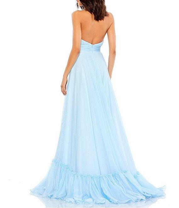 Mac Duggal Chiffon Mock Neckline Sleeveless Tiered Gown Product Image