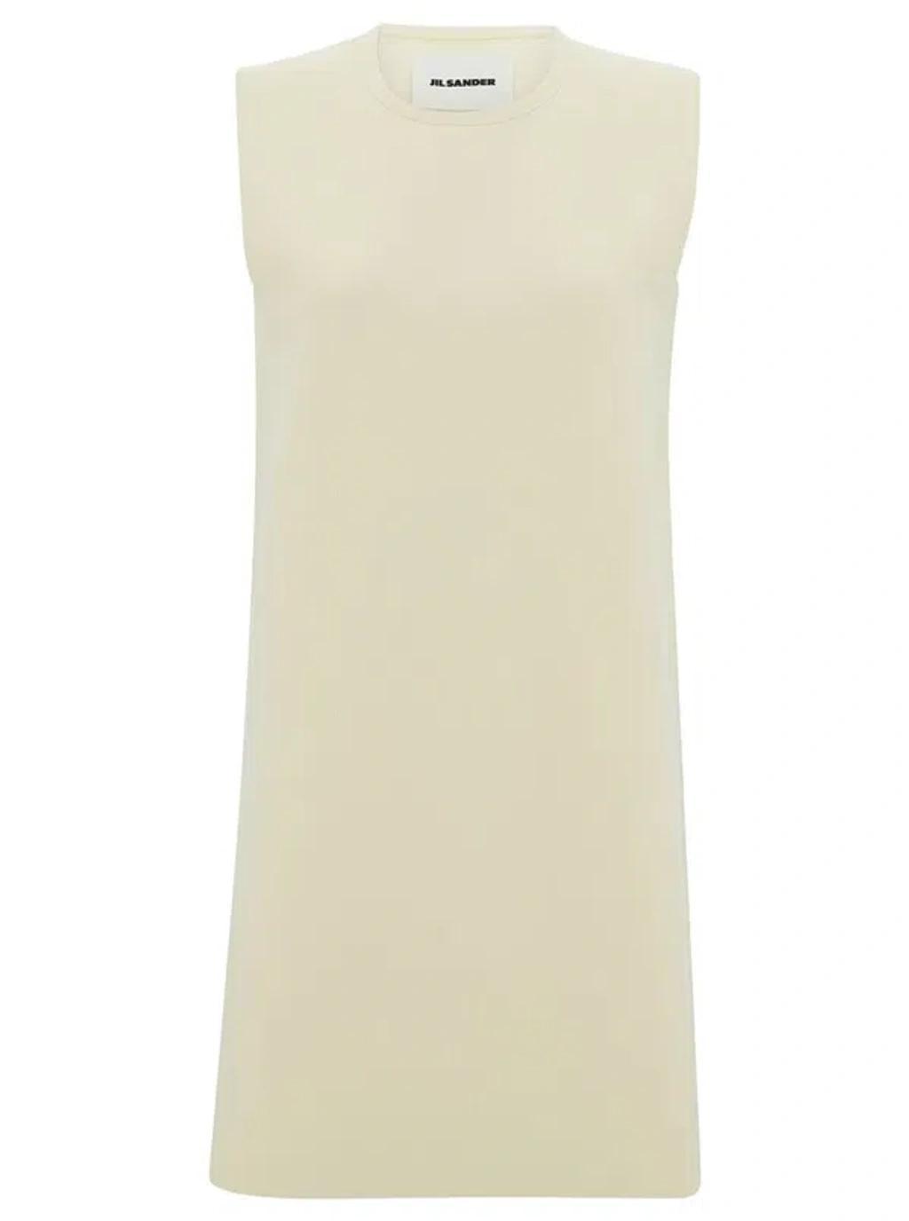 JIL SANDER Sleeveless Mini Dress In White Product Image