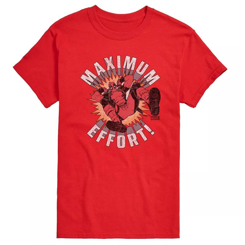 Men's Marvel Deadpool Maximum Effort Long Sleeve Graphic Tee,  Product Image