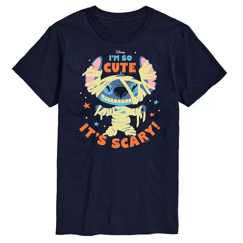 Disneys Lilo & Stitch Big & Tall So Cute Its Scary Graphic Tee, Mens Blue Product Image