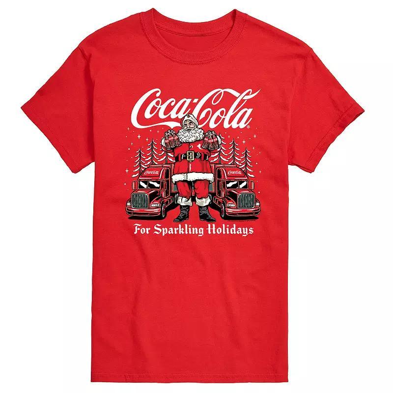 Big & Tall Coca-Cola Santa For Sparkling Holidays Graphic Tee, Men's, Size: 4XL Tall, Blue Product Image