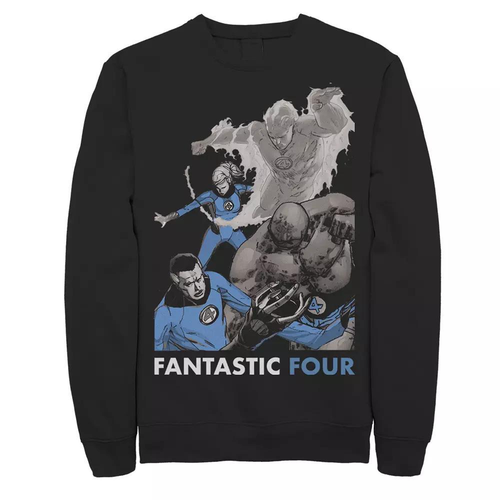 Men's Marvel Fantastic Four Group Shot Fight Mode Poster Sweatshirt, Size: XL, Black Product Image