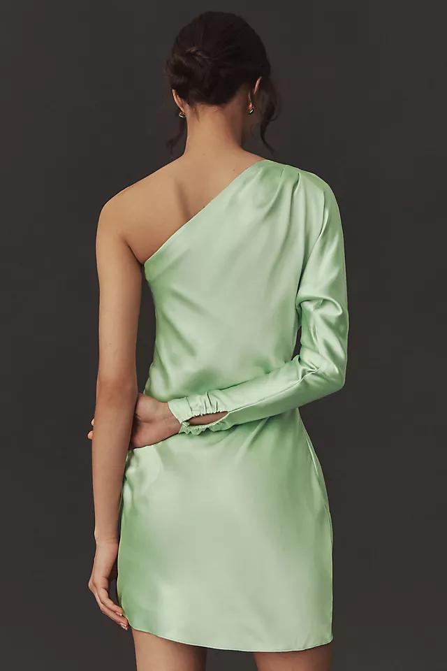 BHLDN Lucy Stretch Satin One-Shoulder Mini Dress Product Image