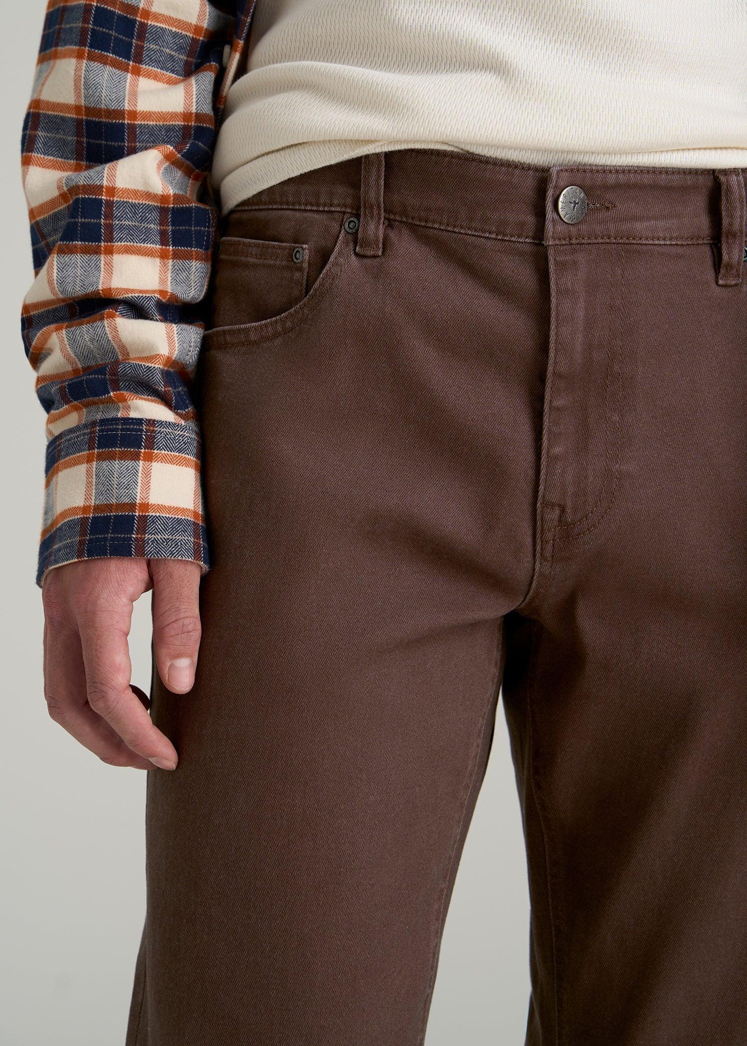 J1 Straight Fit Colored Jeans for Tall Men in Dark Toffee Product Image