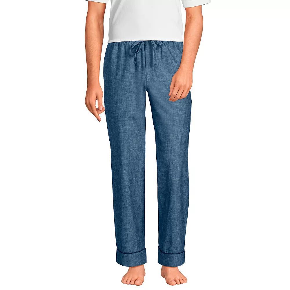 Men's Lands' End Essential Pajama Pants, Size: Large, Blue Chambray Product Image