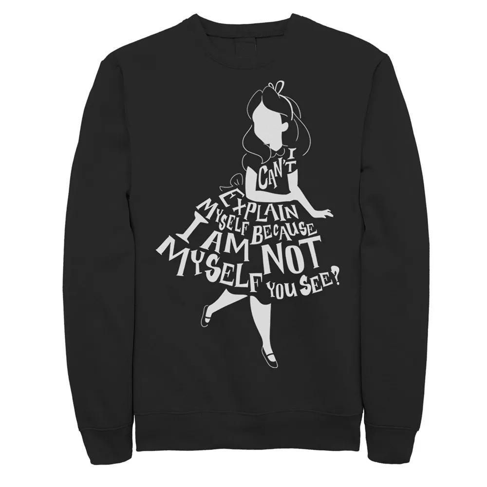 Disney's Alice In Wonderland I Can't Explain Myself Men's Sweatshirt, Size: Large, Black Product Image