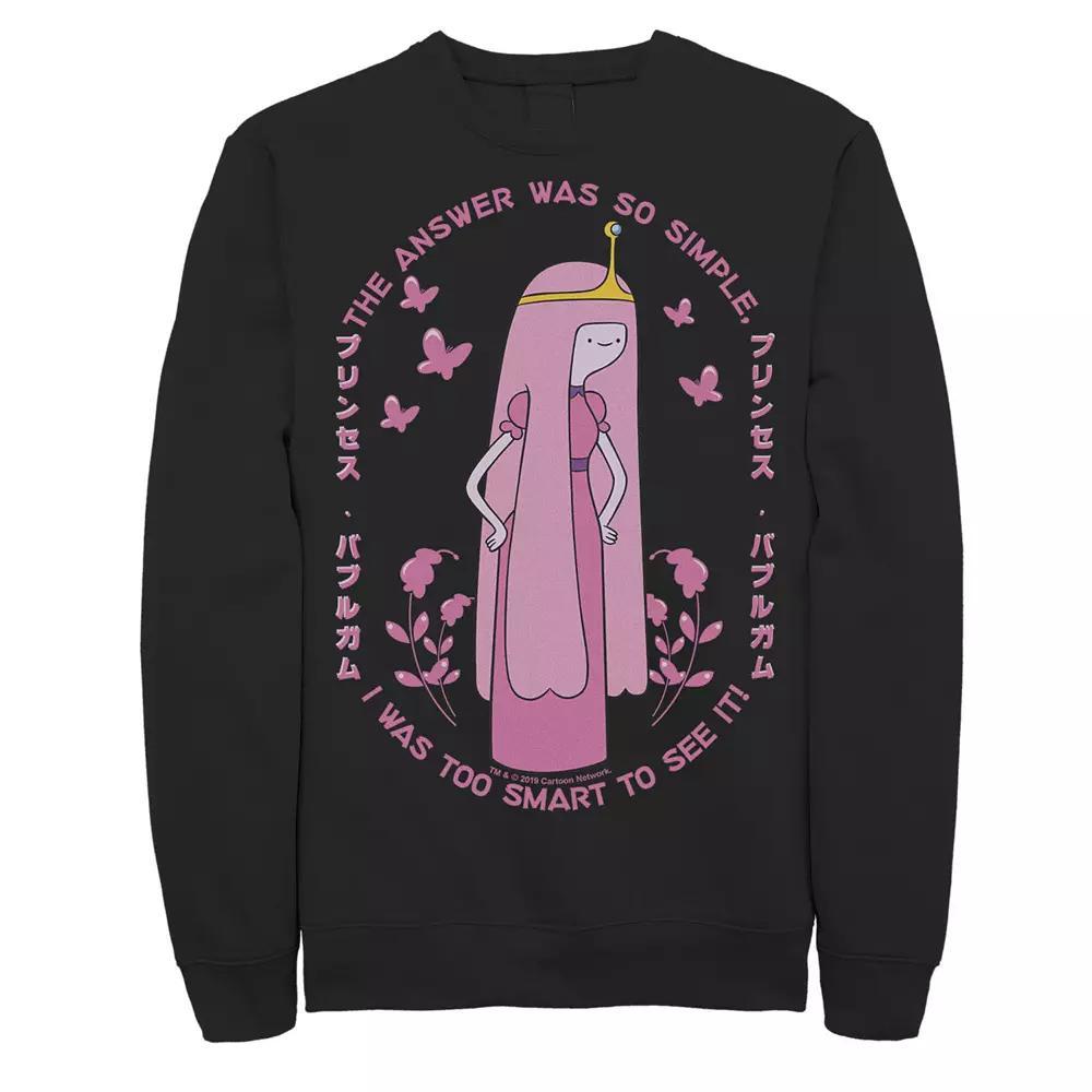 Men's Adventure Time Princess Bubblegum Quote Kanji Portrait Fleece, Size: Small, Black Product Image