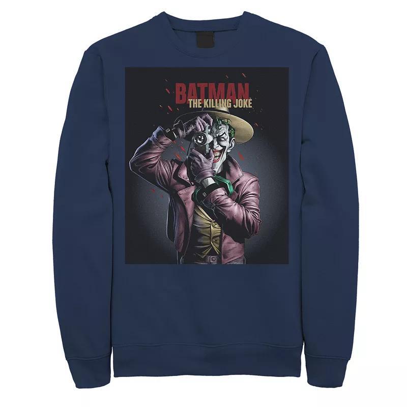 Mens DC Comics Batman The Killing Joke Joker Poster Sweatshirt Blue Product Image