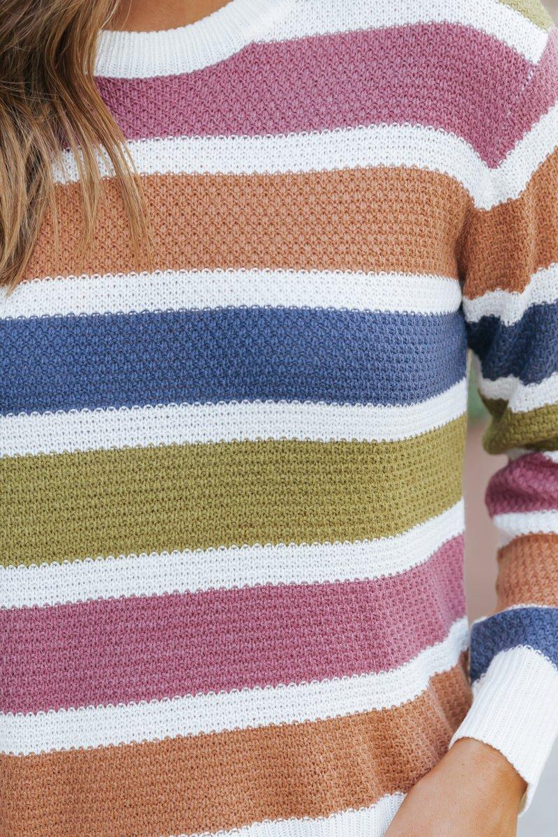 Multi Striped Crewneck Sweater - FINAL SALE Product Image