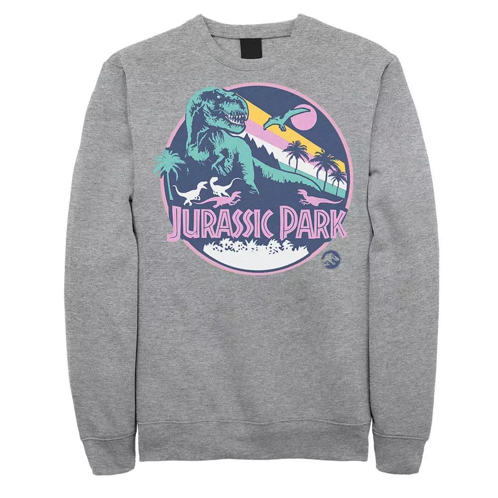 Men's Jurassic Park Retro Rex Scene Sweatshirt, Size: Small, Athletic Grey Product Image