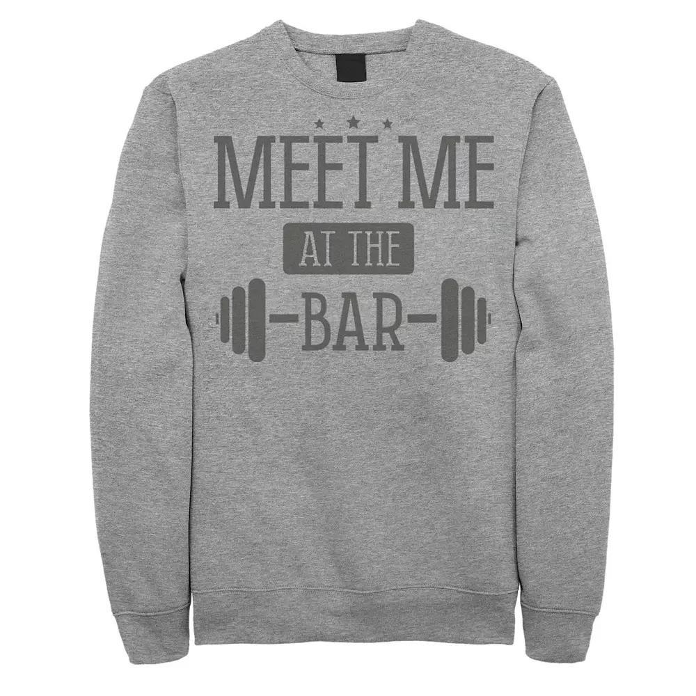 Men's Meet Me At The Bar Dumbbell Graphic Fleece Pullover,  Product Image