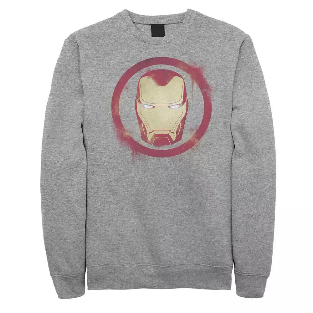 Men's Marvel Avengers Endgame Iron Man Spray Paint Logo Tee, Size: Medium, Athletic Grey Product Image