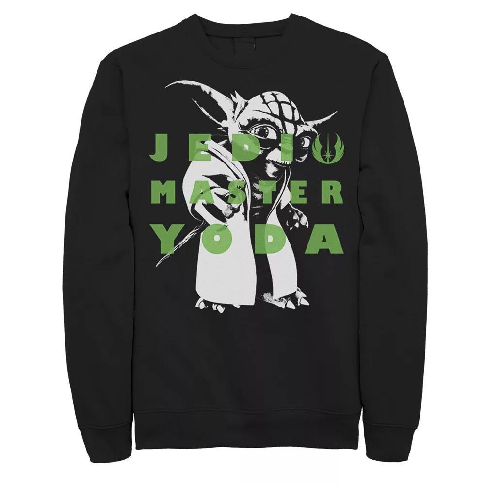 Men's Star Wars: Clone Wars Yoda Jedi Master Text Overlay Sweatshirt,  Product Image
