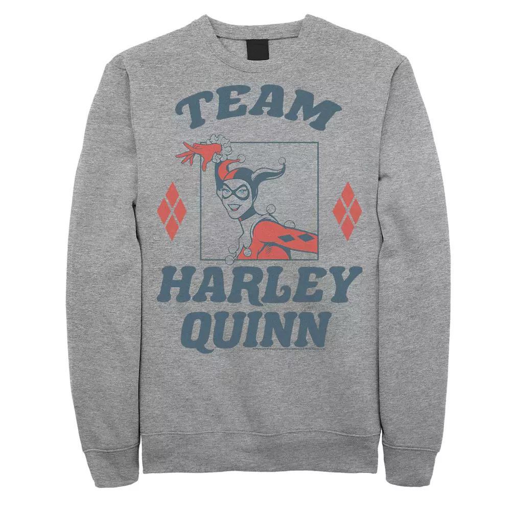 Men's Batman Team Harley Quinn Vintage Portrait Sweatshirt, Size: XXL, Athletic Grey Product Image