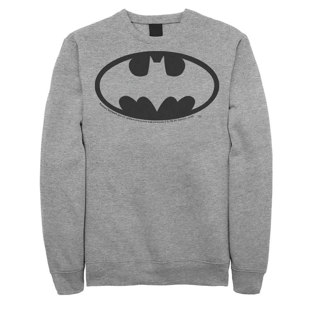 Men's DC Comics Batman Basic Chest Logo Sweatshirt, Size: Small, Athletic Grey Product Image