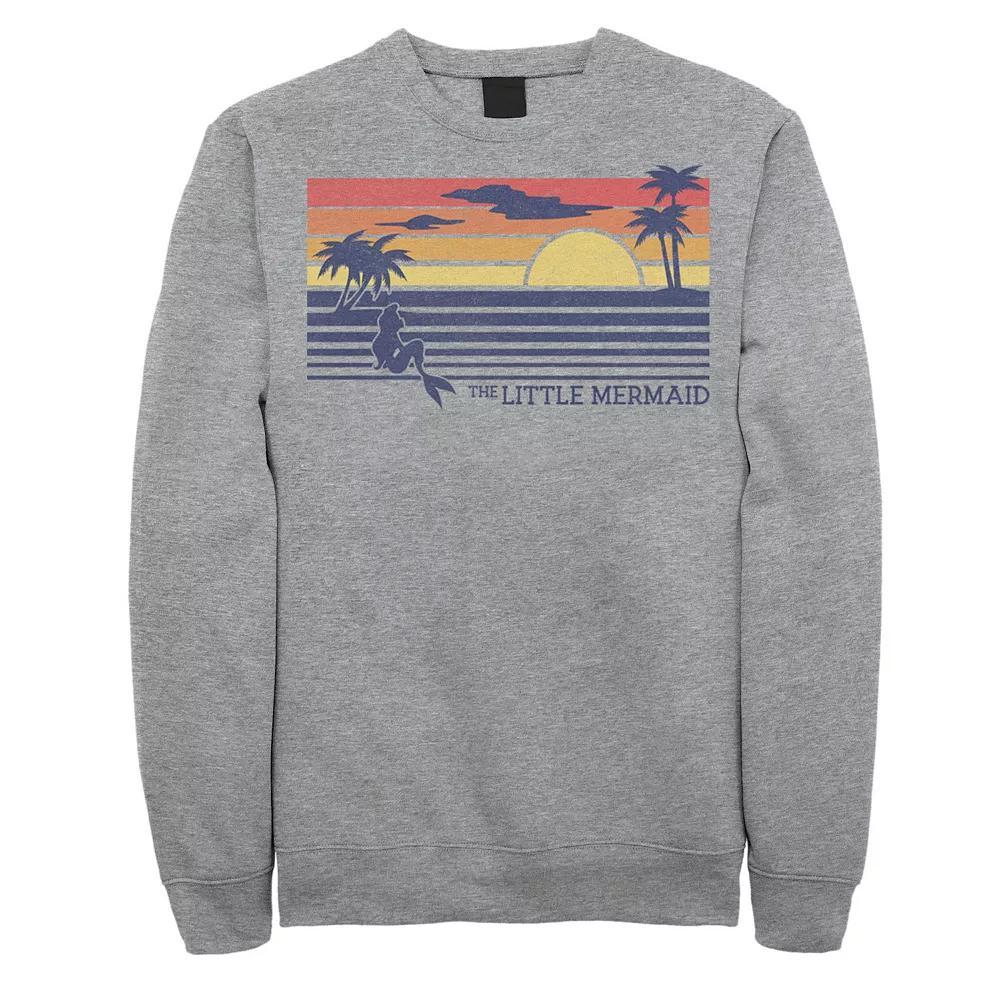 Disney's The Little Mermaid Sunset Poster Style Men's Pullover Fleece, Size: 3XL, Athletic Grey Product Image