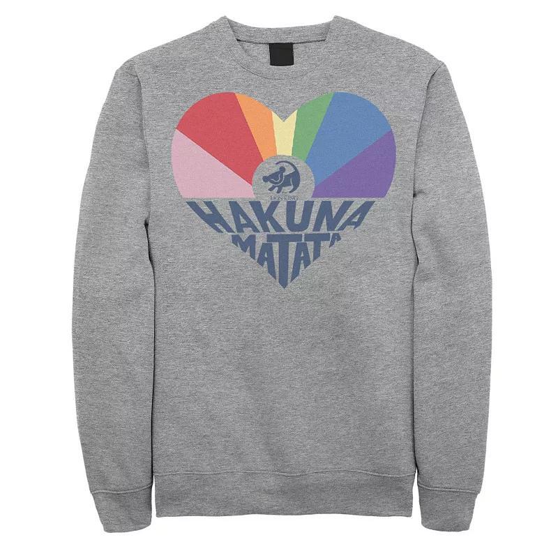 Disney's The Lion King Simba Men's Hakuna Matata Heart Sweatshirt, Size: XL, Athletic Grey Product Image