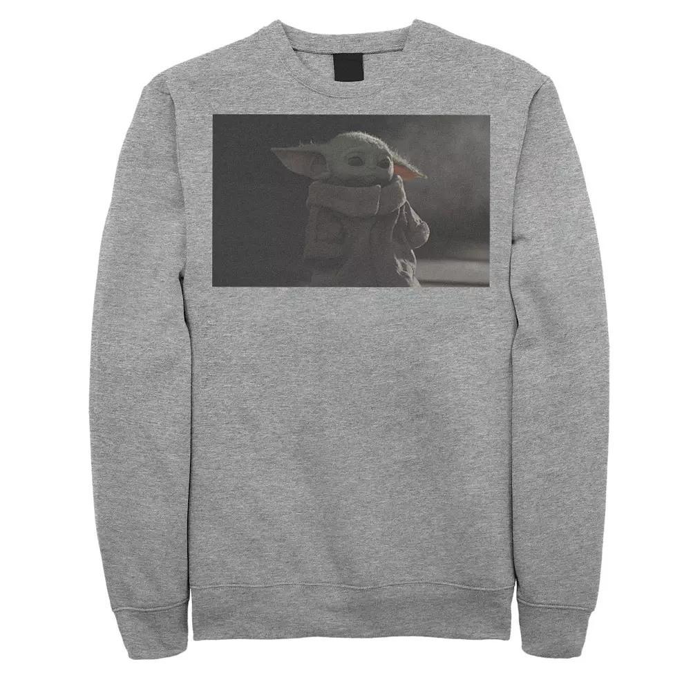Men's Star Wars The Mandalorian The Child Sad Portrait Sweatshirt, Size: XXL, Athletic Grey Product Image