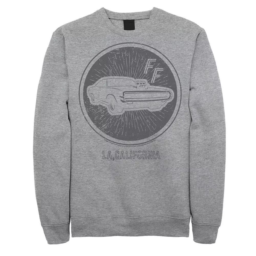 Men's Fast & Furious Sports Car Badge Fleece Sweatshirt, Size: Small, Athletic Grey Product Image