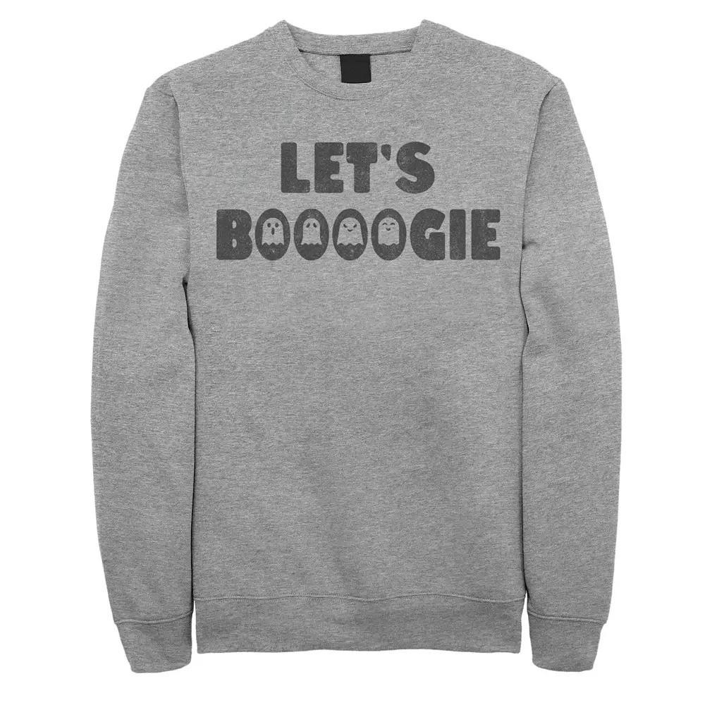 Men's Boogie Text Sweatshirt, Size: Large, Athletic Grey Product Image