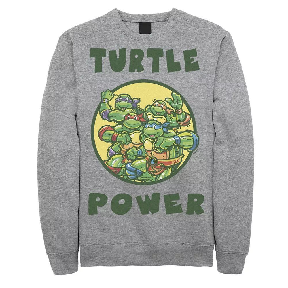 Men's Teenage Mutant Ninja Turtles Group Shot Turtle Power Text Sweatshirt,  Product Image