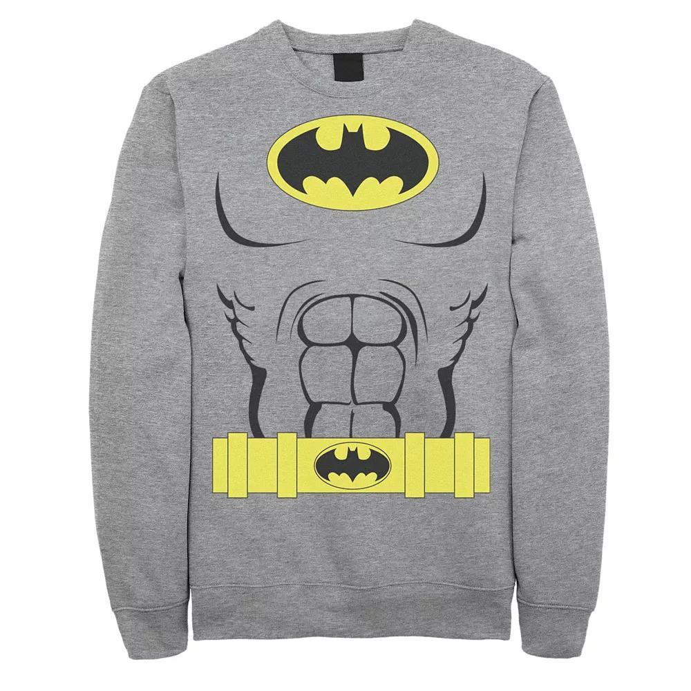 Men's DC Comics Batman Costume Outline Sweatshirt, Size: XXL, Athletic Grey Product Image