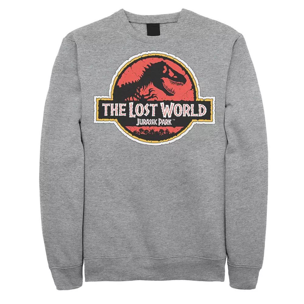 Men's Jurassic Park The Lost World Movie Logo Sweatshirt, Size: Large, Athletic Grey Product Image