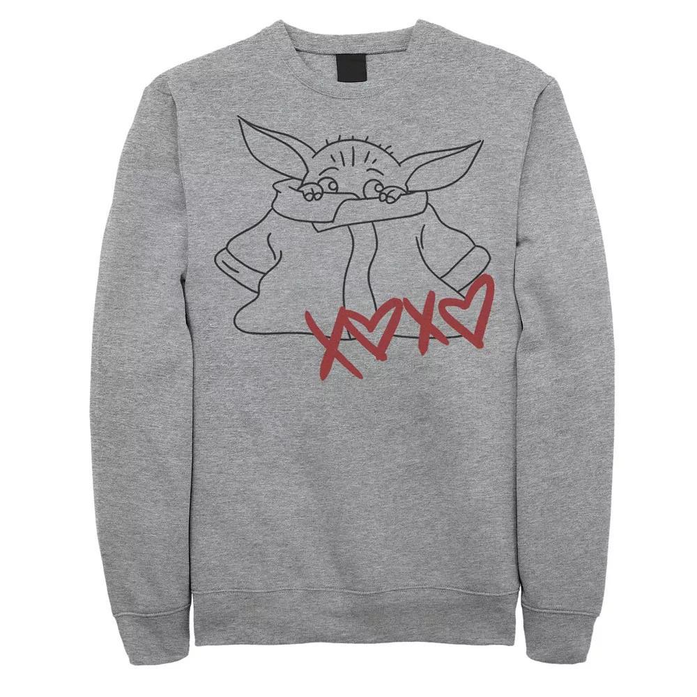 Men's Star Wars The Mandalorian The Child Valentine's Day Outline Sweatshirt,  Product Image