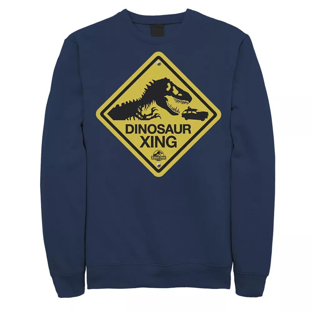 Men's Jurassic Park Dinosaur Crossing Yellow Sign Sweatshirt,  Product Image