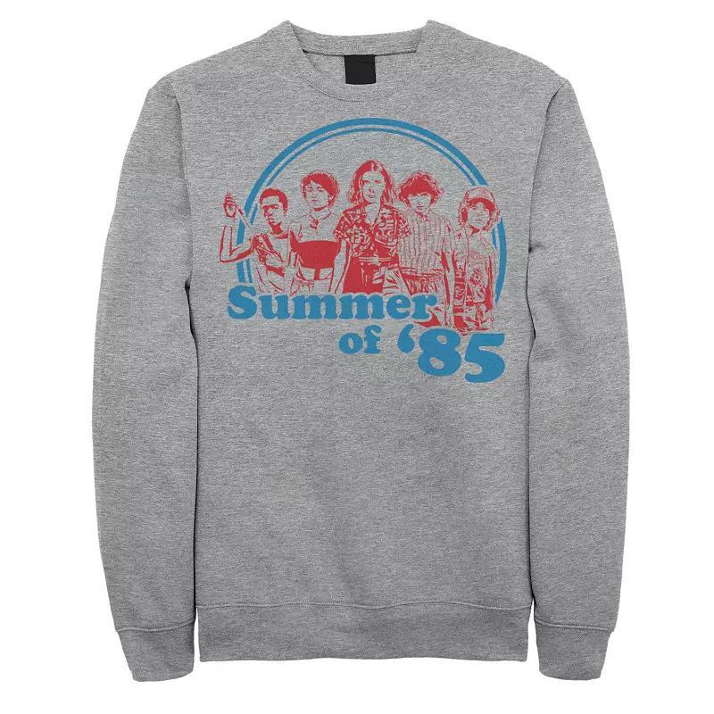 Mens Stranger Things Summer Of 85 Group Shot Sweatshirt Athletic Grey Product Image