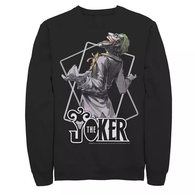 Mens DC Comics The Joker Laughing Maniac Portrait Sweatshirt Grey Heather Product Image