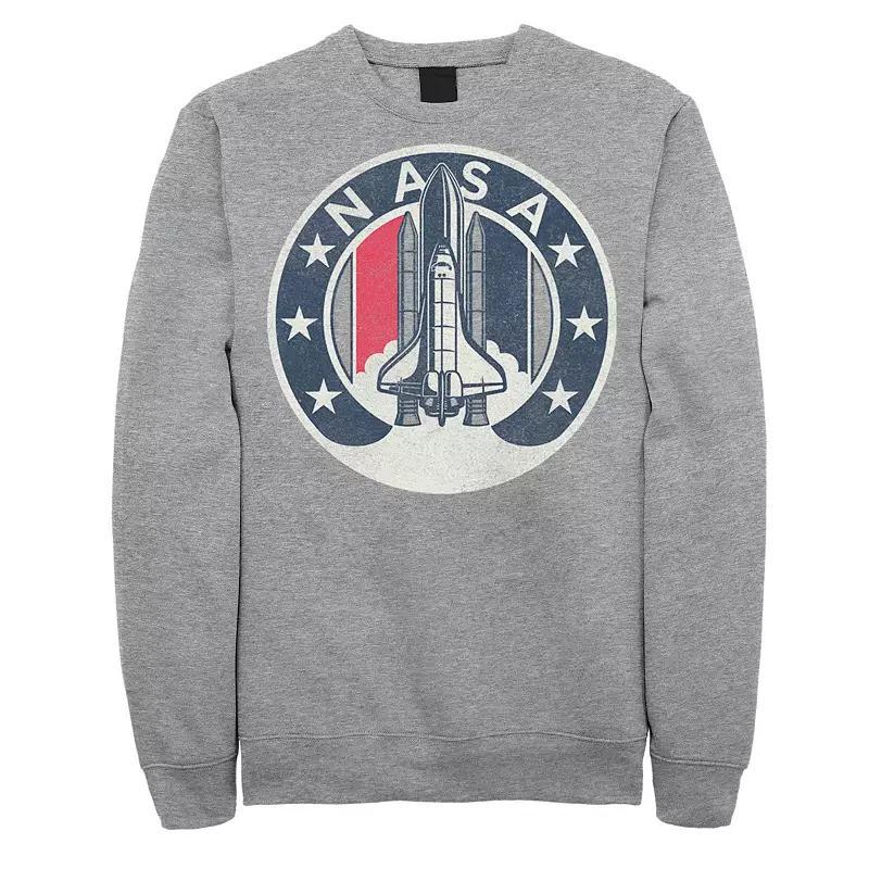 Men's NASA Rocket Launch Star Circle Sweatshirt, Size: Small, Athletic Grey Product Image